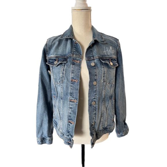 Gap Denim Jacket with Inscription for Essential Body-wear bra rep size medium - Picture 1 of 6